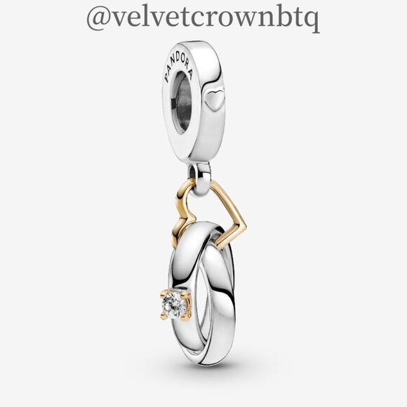 Pandora Two-tone Wedding Rings Dangle Charm|Two-tone - Picture 2 of 2